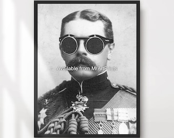 Steampunk-porträttkonsttryck - Vintage viktoriansk dekor