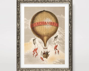 Airship Hot Air Balloon STEAMPUNK ART PRINT Poster Wall Picture Home Decor Interior Design Artwork A4 A3 A2 (10 Sizes)