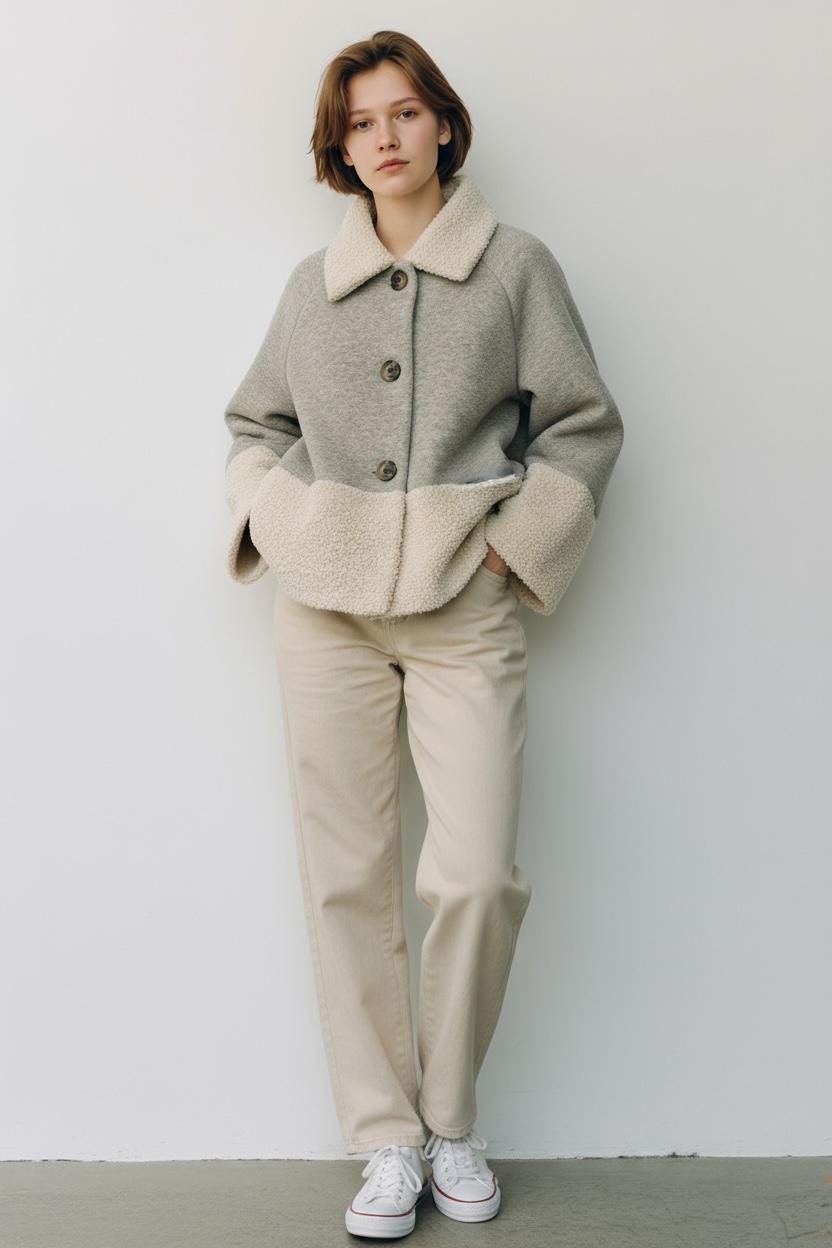 Manteau Lagenlook – 30% Laine Bouillie, Chute D'eau, Taille Unique Grande, Charbon/bordeaux