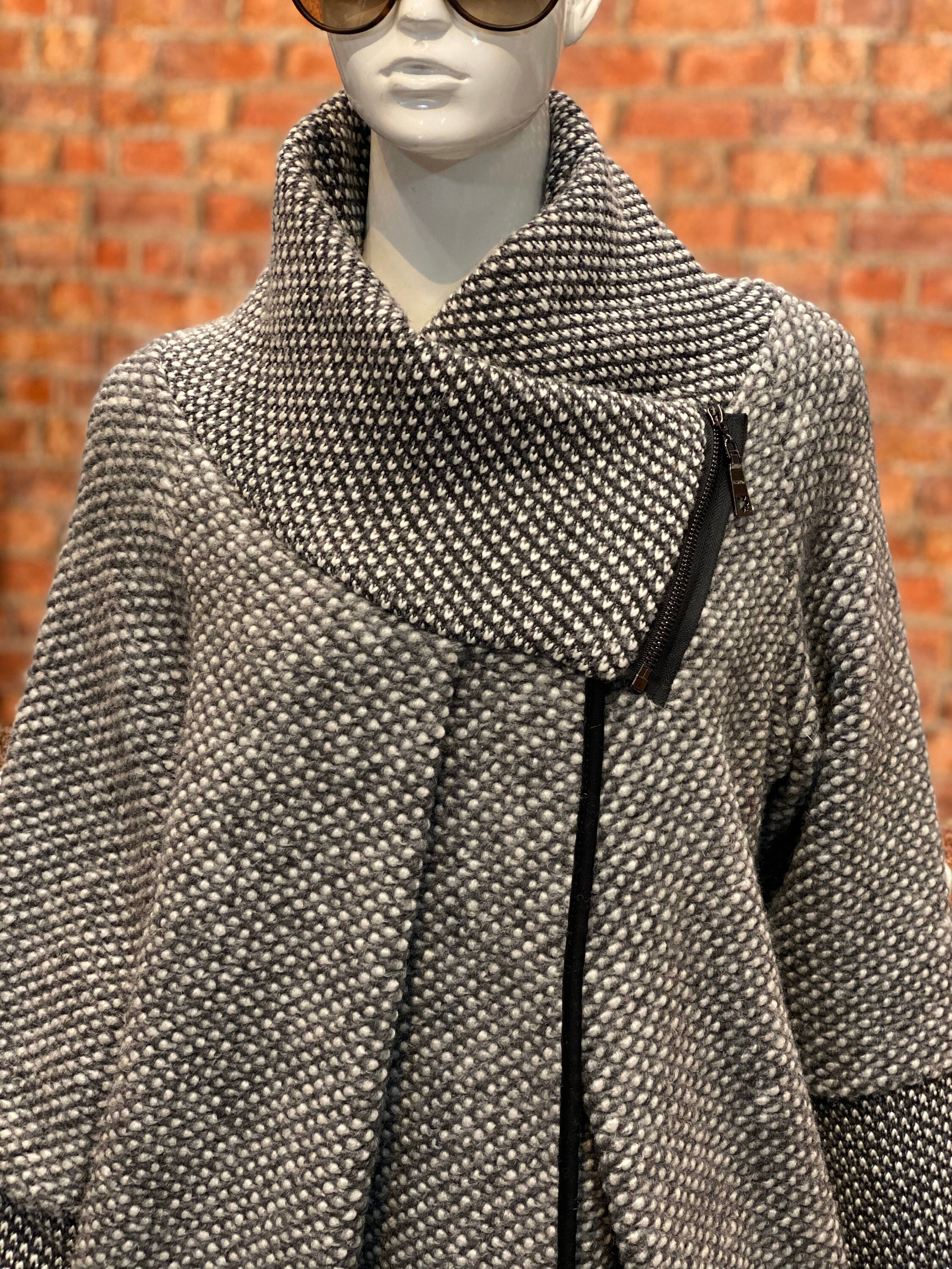 GREY MIX Colour Wool Mix Cocoon Lagenlook Coatigan Jacket/zip | Etsy ...