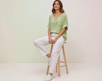 LAGENLOOK  one size linen Pocket top