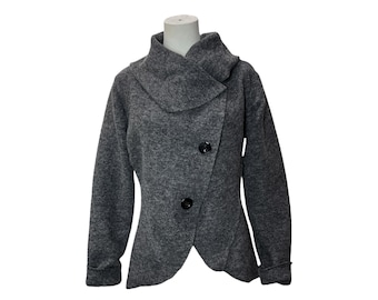 Boiled Wool Coatigan: Cowl Neck Lagenlook Jacket