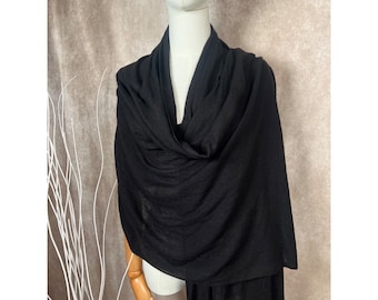 Handmade Natural Cashmere blended  Scarf-BLACK  COLOUR