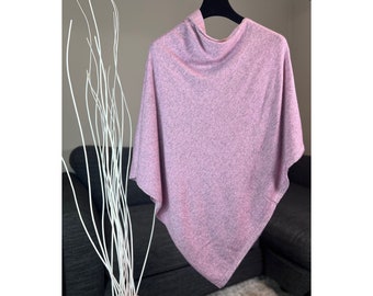 Pink elegant cashmere blend poncho