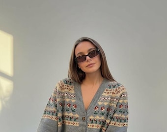 Fair Isle V-Neck Cardigan