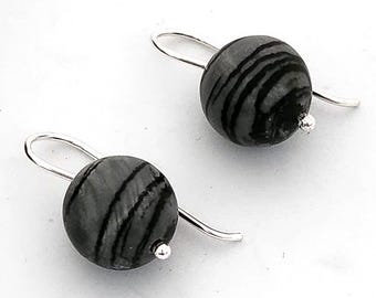 Pendientes de Jaspe Picasso grandes, joyeria hecha a mano, regalo original para ella, joyeria con piedras, pendientes de bola de colgar