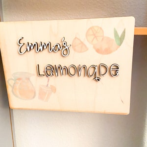 Lemonade stand sign | Play kitchen sign