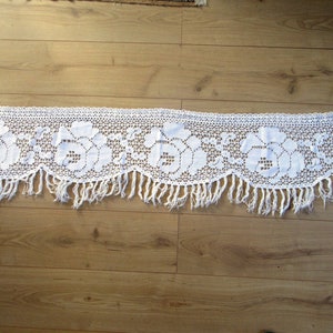 Pretty Lace Curtain Pelmet Valance Handmade Crochet French Vintage