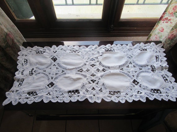 Victorian Battenberg Battenburg Tape Lace Curtain Panel Etsy