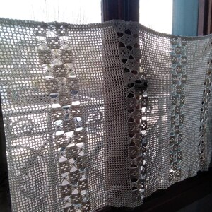 Pretty Curtain Pelmet Valance Antimacasser Cushion Cover Handmade Crochet French Vintage
