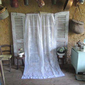 Paar Tüll Vorhänge Panels Französisch Vintage Floral Jakobsmuschel