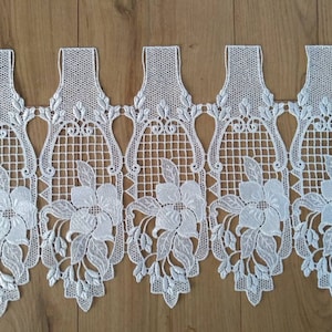 Lace Cafe Curtain Guipure Flowers Pelmet Valance French Vintage Retro  1970s