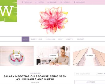 WordPress Template, WordPress Theme - WordPress Blog Theme - WordPress Blog Template - Girly WordPress Blog - Feminine - Woman -