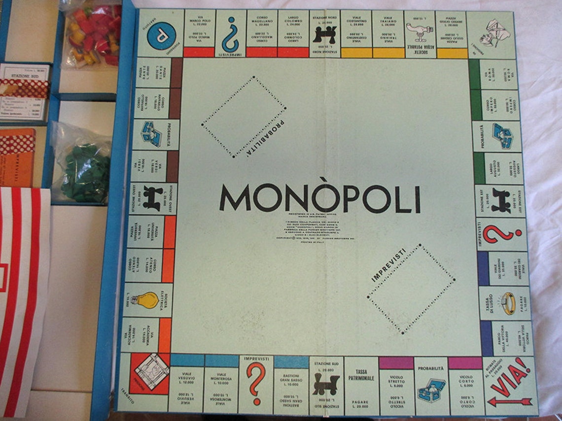 RARE Monopoly 1961 Italian Edition Board Game Monopoli Made in Etsy