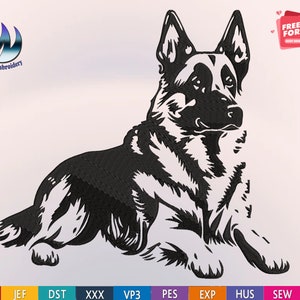 German Shepherd Embroidery Design,5 Sizes 10 Formats,puppy,dogs ...