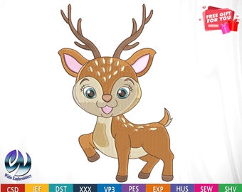 Deer Embroidery Design,5 Sizes 10 Formats,machine,antlers,baby girl,blanket pillow towel,boy,newborn nursery,Christmas