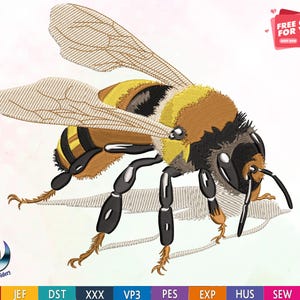bee Embroidery Design,5 Sizes 10 Formats,insect,mini,Machine,moon wreath,bumble,queen,cartoon,cute,flying,kid,Watercolor