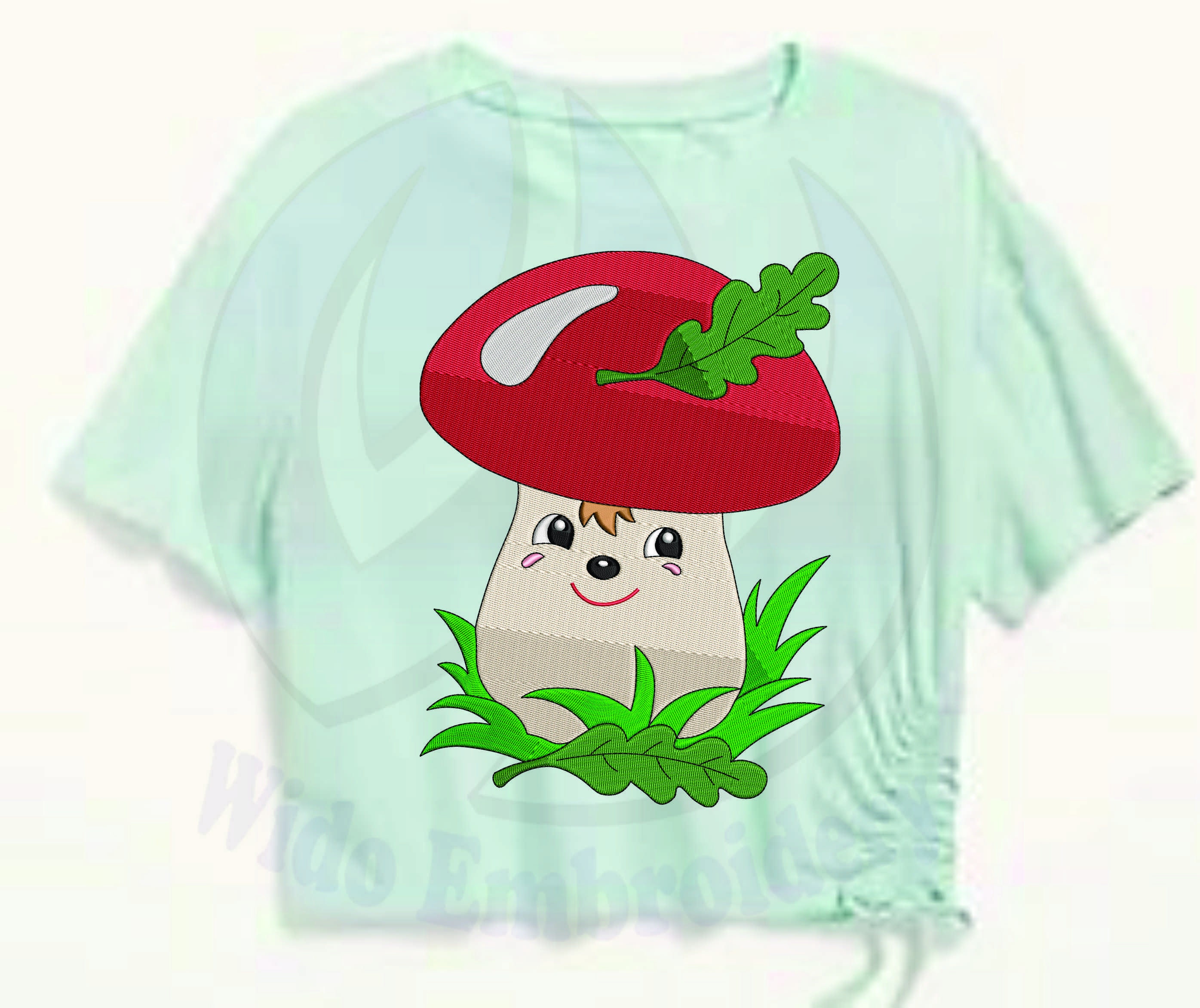 Mushroom Embroidery Design in 5 Sizes and 10 Formats foliate Etsy