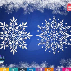 Snowflake Embroidery Design, 5 Sizes 10 Formats,Christmas,frozen,snow,winter,border,flake,machine,ornament,FSL,sparkle