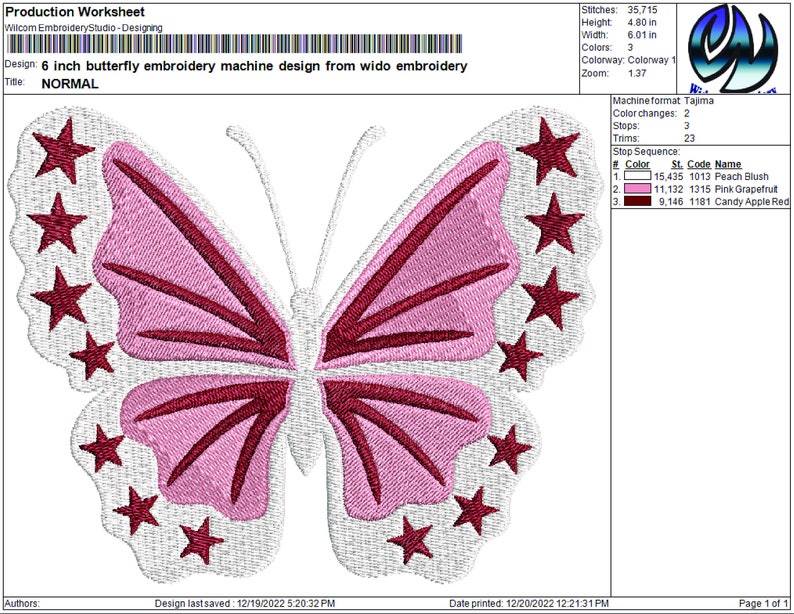 Butterfly Embroidery Machine Design in 5 Sizes and 10 Formats Etsy