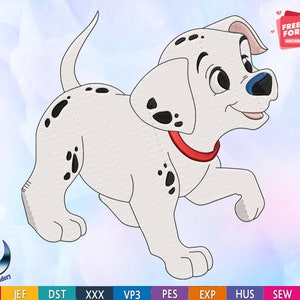 dalmatian embroidery Design,5 Sizes 10 Formats,machine,101,Cartoons,Dogs,black and white,French bulldog,animal,Pet,puppy