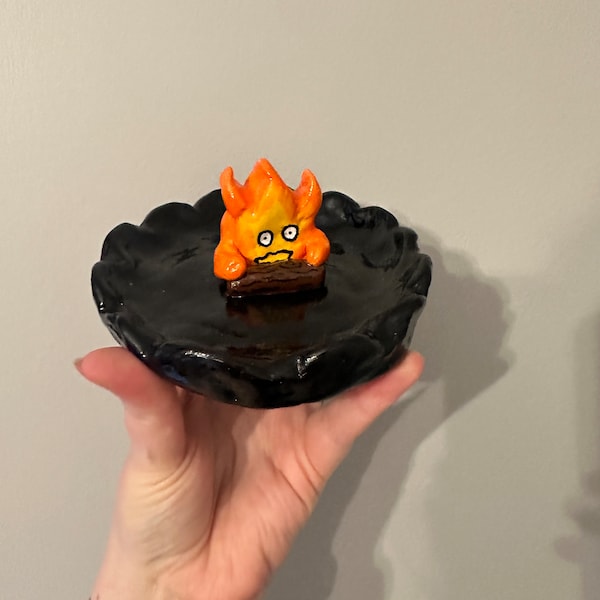 Hand Made Calcifer Trinket Dish