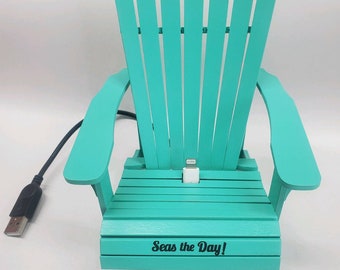 Phone Charging stand, USB, USB-C, iPhone, beach decor , Adirondack Chair