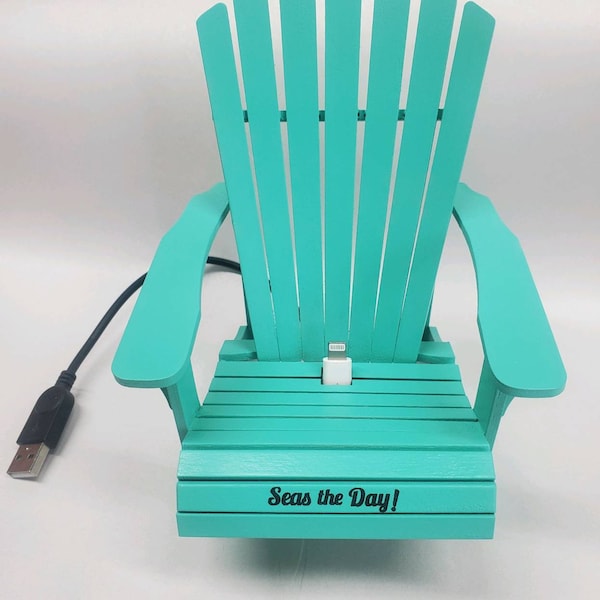 Phone Charging stand, USB, USB-C, iPhone, beach decor , Adirondack Chair