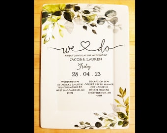 Wedding Plate Hand Painted, Wedding Invite Gift, Bridal Shower Gift, Gifts for the Couple, Unique Wedding Gift, Wedding Gift Idea