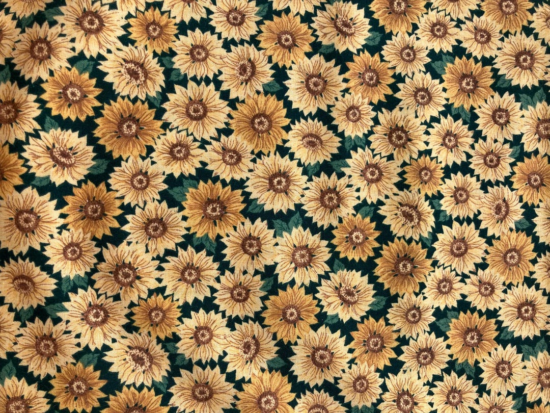 Sunflower Textiles Vintage Sunflower Quilting Fabric, Fabric Traditions, 100% Cotton ...