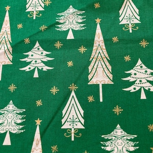Christmas Trees Fabric, Keepsake Calico Holiday Fabric, Quilting Fabric, 100% Cotton, 1 yd.