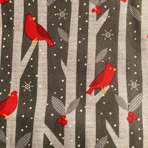 Winter Cardinals, “Alpine”, Wilmington Prints, Quilting Fabric, 100% cotton, Fabric by the yard, 1 yards