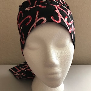 Child Cotton Chemo Hat: Candy Cane Head Covering