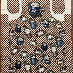Cappuccino Apron Panel, Quilting Fabric, 100% cotton, Panel is 30.5” x 44”