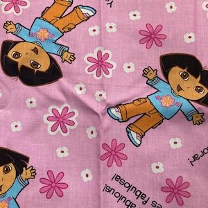 Dora the Explorer Fabric, Quilting Fabric, 100% cotton, Fabric by the yard, 68”