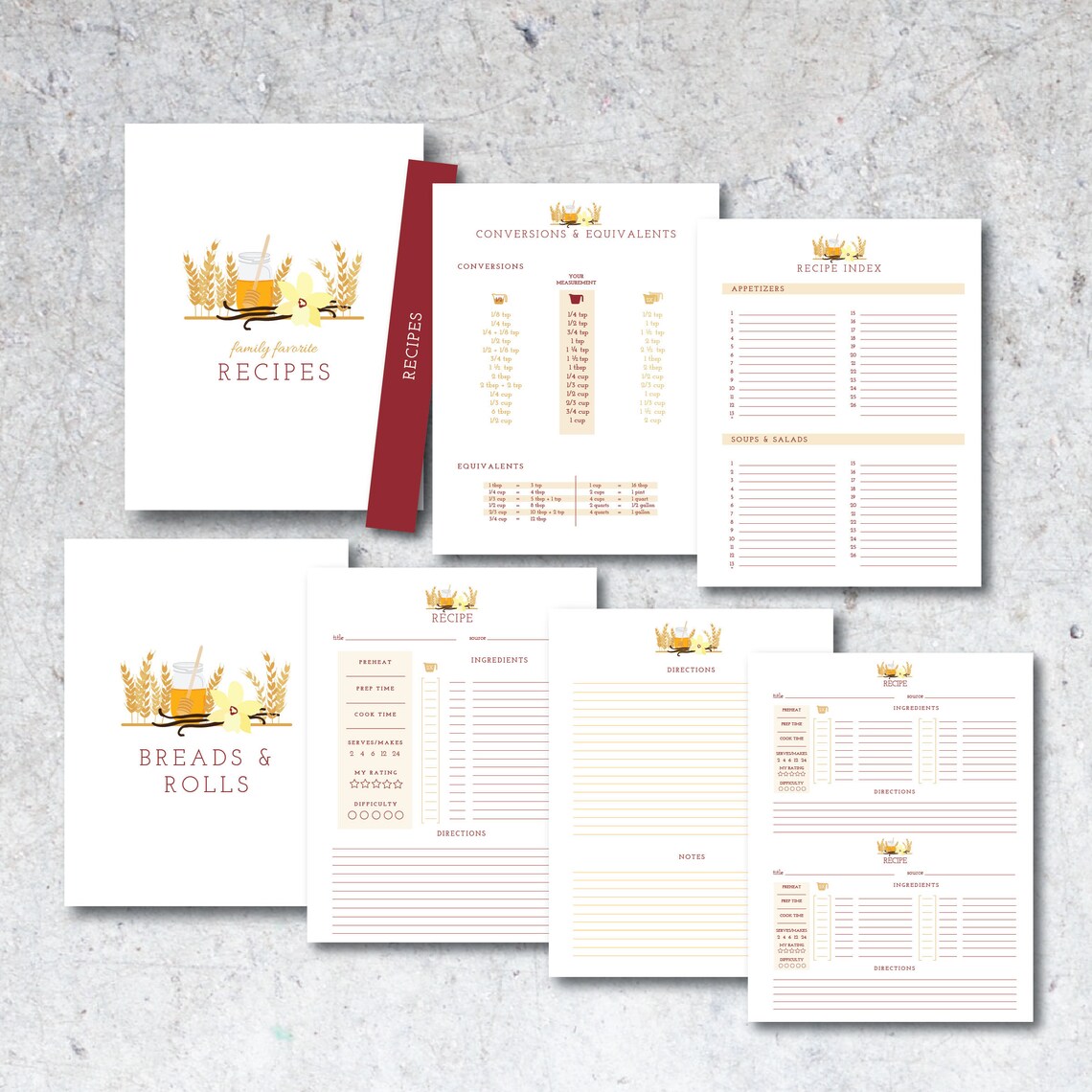 Recipe Binder Kit 8.5 X 11 Recipe Book Baking Ingredients Etsy Israel