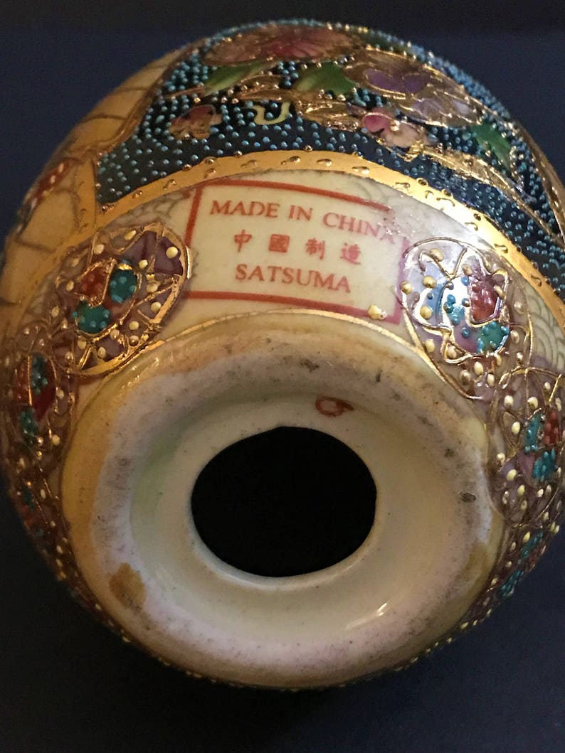 Vintage Porcelain Satsuma Style Egg Hand Painted Geisha Egg Etsy