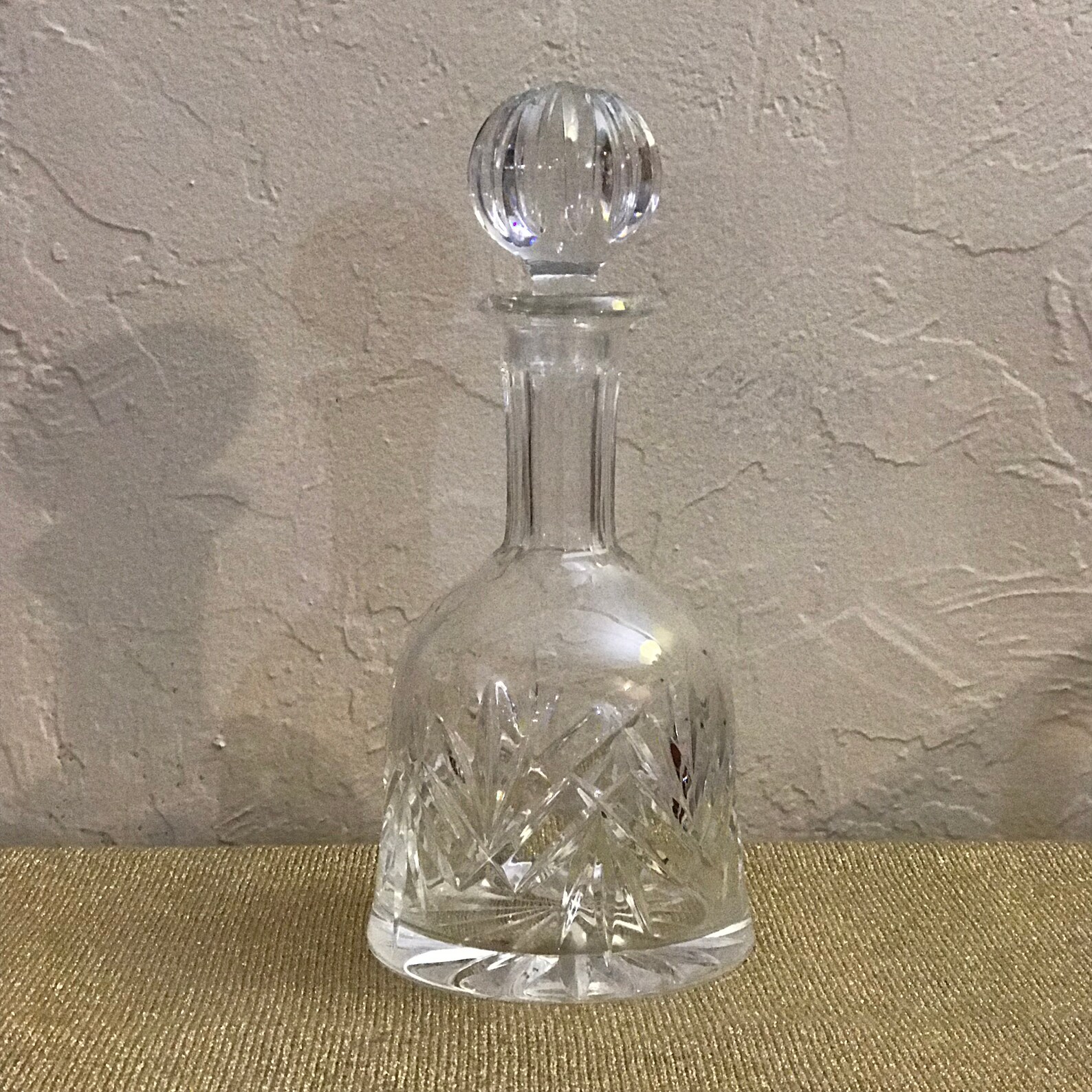 Crystal Decanter Vintage Cut Crystal Decanter Round Crystal Etsy