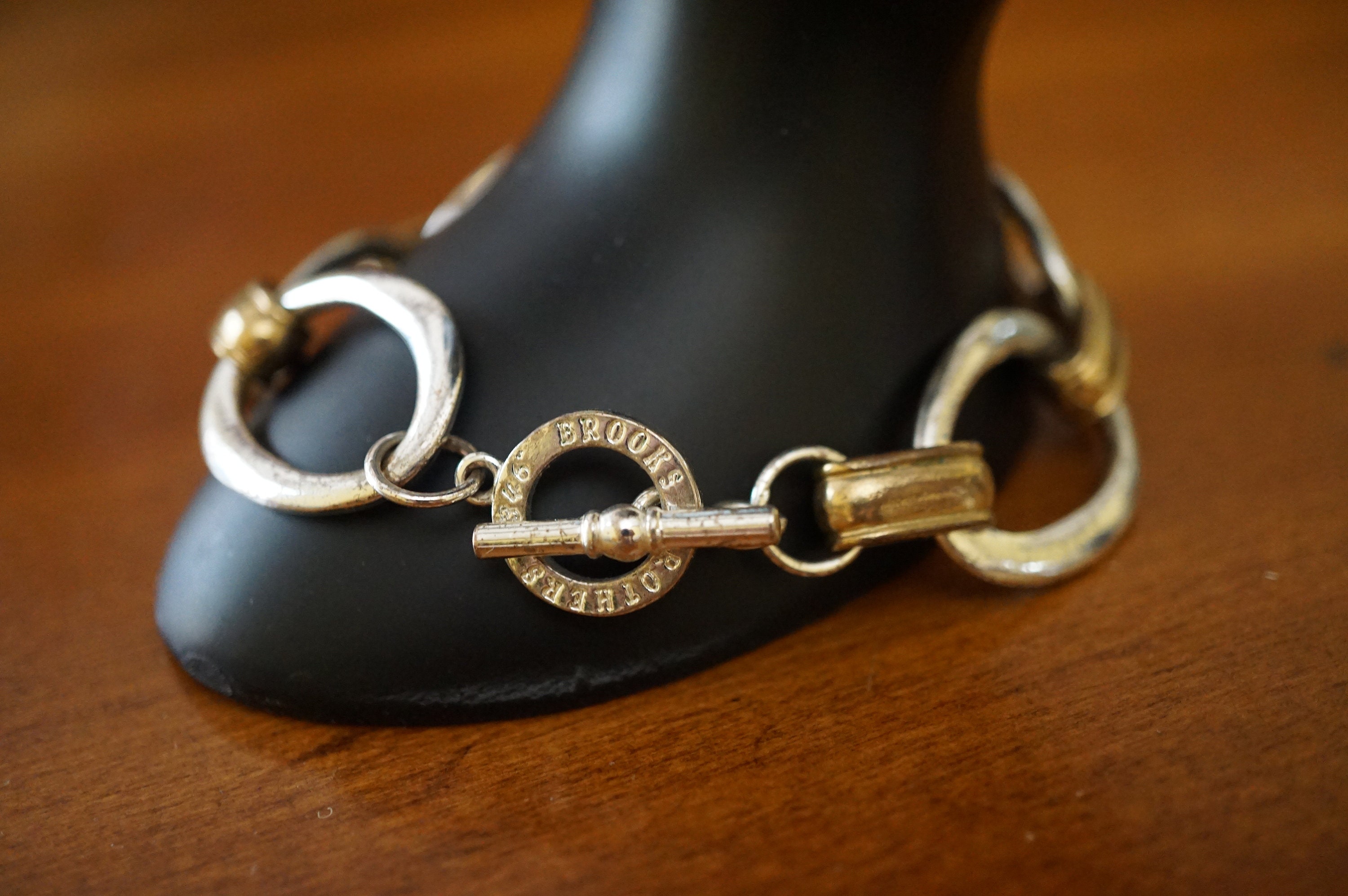 Vintage Chunky Large Link Bracelet Silver and Gold Tone