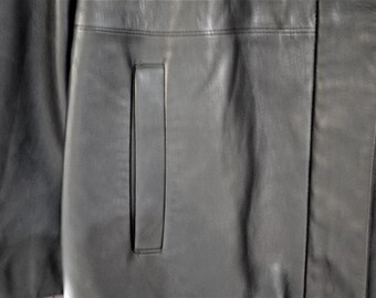 Veste En Cuir Noir GAP Taille M - Occasion Rare En Très Bon état, Chaude Et Unique