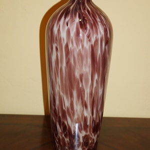 Vintage 16&quot; Hand Blown Art Glass Vase, Studio Cased Glass, Heavy Hand Blown Murano Style Vase, Decorative Home Decor Giftware