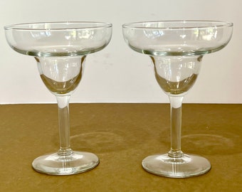 Set of Two Crystal Clear Extra Large Margarita Glasses Each Holds 16 oz Great Barware Beautiful Giftware