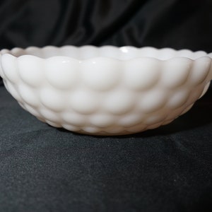 Anchor Hocking Milk Glass Bubble Fruit Bowl / Candy Bowl, Vintage Milk Glass Bowl, Serving Bowl, Gift, Collectible Milk Glass, Bubble Glass