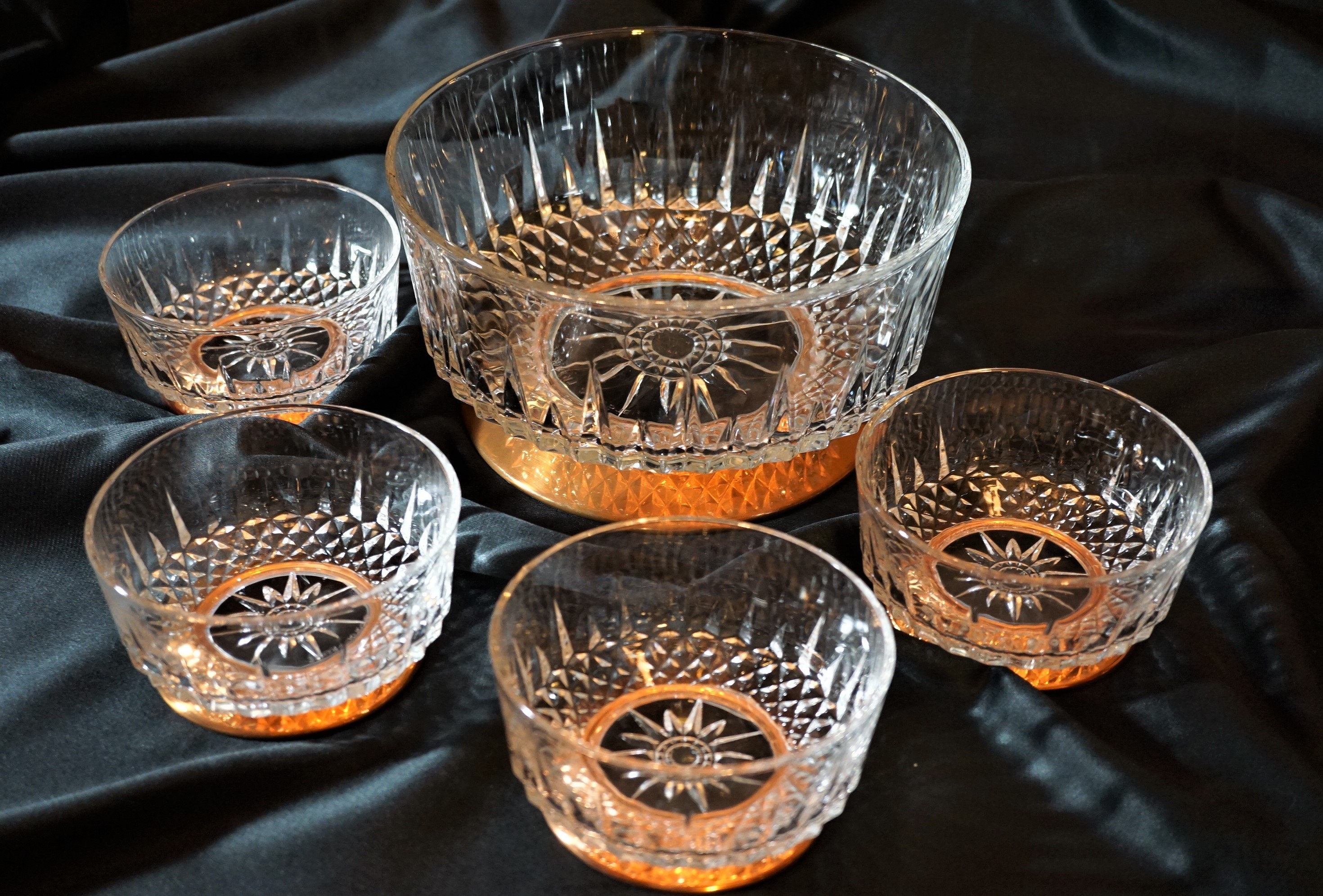 Vintage Arcoroc France Luminarccrystal Glass 5 Pc Salad Bowl Etsy Canada