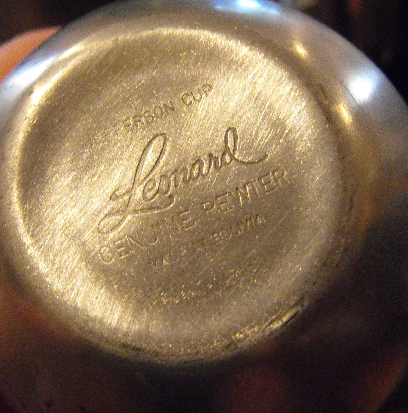 Jefferson Cup Leonard Genuine Pewter Made in Bolivia No Etsy