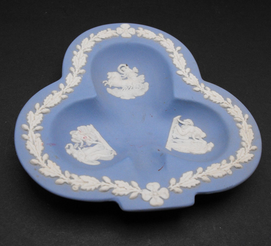 Wedgewood Made in England Jasperware Clover Dish Blue Etsy