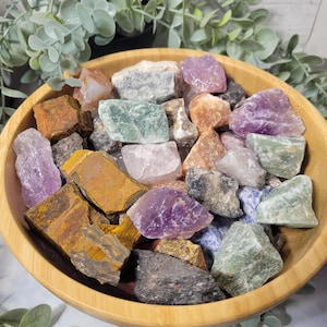 MYSTERY BAG of Rough Assorted Crystals - Quartz, Jasper, Amethyst, Ore, and More - Wholesale Bulk Lot in Ounces, Pounds - Collector, Gift