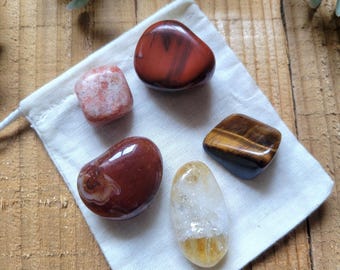 SACRAL CHAKRA Crystal Kit | 5 Pieces | Beginners, Collectors, Starting Bundle