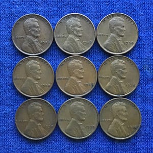 1938 P Lincoln Wheat Pennies Old US Coins Coin Collecting Vintage Copper Penny