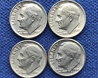1981 P & D Roosevelt Dime Set - US Vintage Coin Collecting